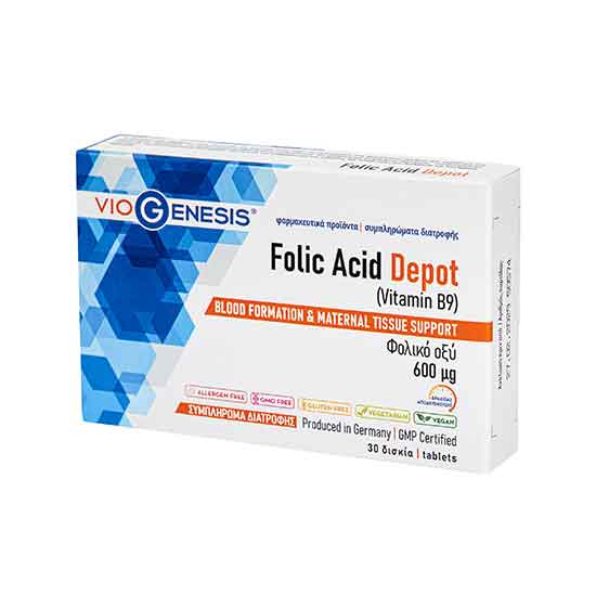 VIOGENESIS FOLIC ACID DEPOT 600MG 30TABS