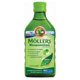 Mollers Μουρουνέλαιο Ωμέγα 3 Με Γεύση Μήλο 250ml
