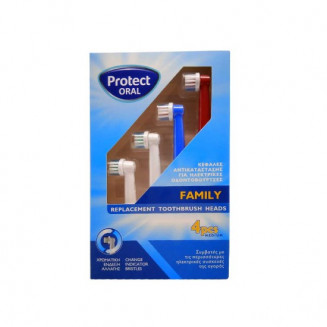 Protect Family Ανταλλακτικά Ηλεκτρικής Οδοντόβουρτσας 4Τεμ
