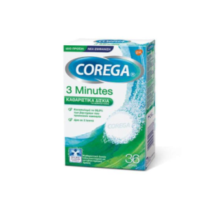 Corega ΅3 Minutes Δισκια Καθαρισμού Τεχνητής Οδοντοστοιχίας 36Τεμ