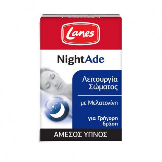 Lanes Nightade Συμπλήρωμα Διατροφής Με Μελατονίνη 90 Υπογλώσσια Δισκία