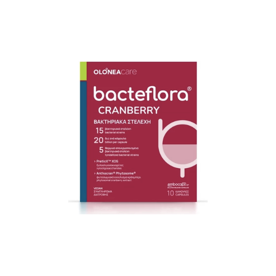 Bacteflora Cranberry Προβιοτικά 10 Κάψουλες